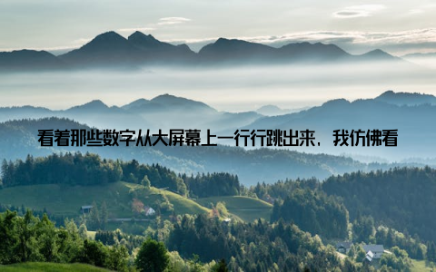 看着那些数字从大屏幕上一行行跳出来, 我仿佛看到了养殖户们辛勤付出的身影, 也感受到了他们对于畜牧市场未来的期待