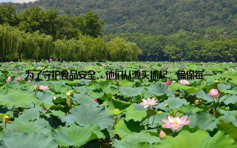 为了守护食品安全, 他们从源头抓起, 确保每一个环节都安全可靠 严格检疫制度丰城畜牧兽医部门对屠宰场、市场等场所的动物产品进行严格检疫, 确保产品安全