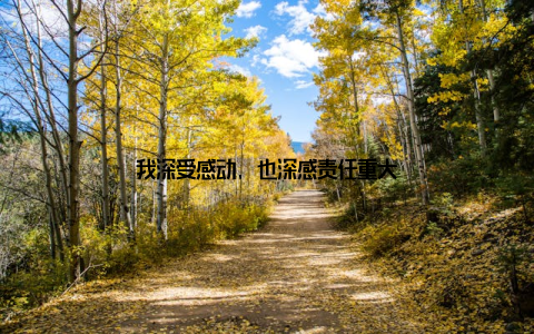 我深受感动, 也深感责任重大