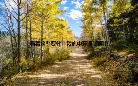 看着这些变化, 我心中充满了喜悦