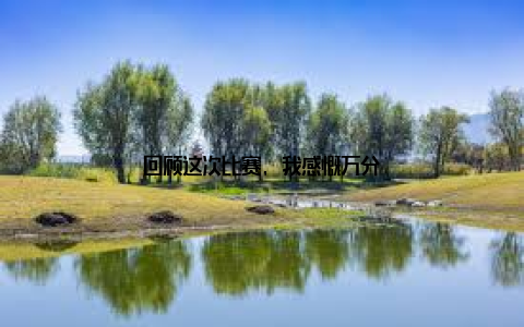 回顾这次比赛, 我感慨万分