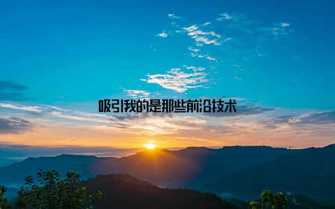 吸引我的是那些前沿技术