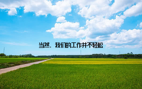 当然, 我们的工作并不轻松