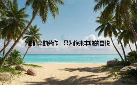 他们辛勤劳作, 只为换来丰收的喜悦
