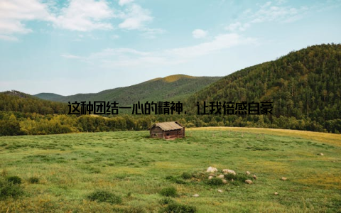 这种团结一心的精神, 让我倍感自豪
