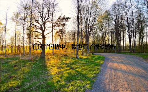 在这个过程中, 我也有了很多感慨