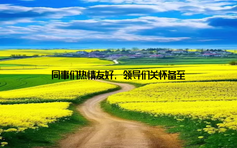 同事们热情友好, 领导们关怀备至