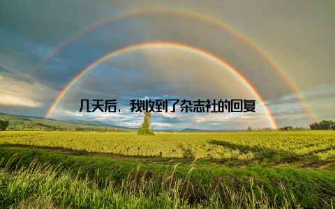 几天后, 我收到了杂志社的回复