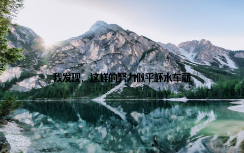 我发现, 这样的努力似乎杯水车薪