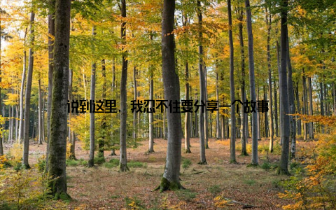 说到这里, 我忍不住要分享一个故事