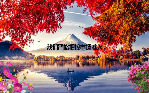 我们严格把控市场准入