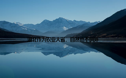 湖北作为农业大省, 自然也不例外