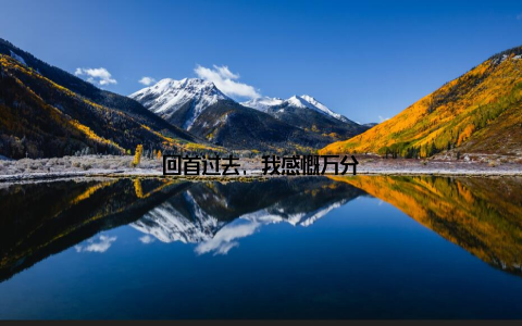 回首过去, 我感慨万分