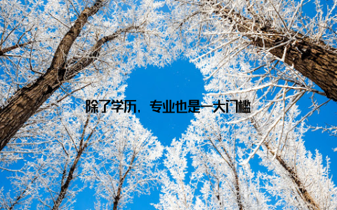 除了学历, 专业也是一大门槛