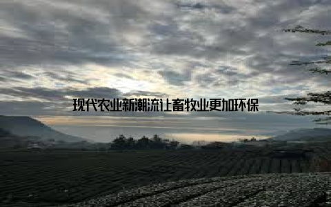 现代农业新潮流让畜牧业更加环保